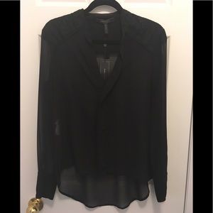 BCBGMaxAria NWT black lace blouse